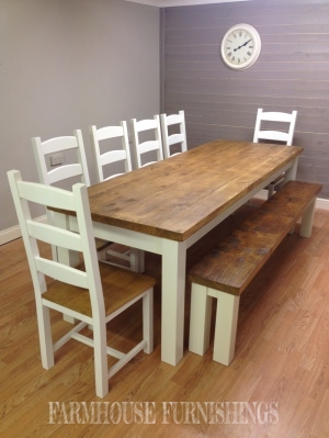 8ft Plank Top Dining Table