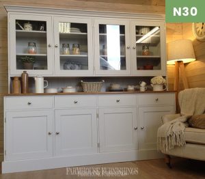 7ft Welsh Dresser, Handpainted in Cornforth White by Farrow and Ball