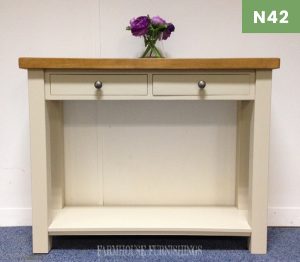 Solid Pine Plank Top Console Table