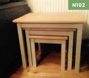 Handmade solid Scandinavian Pine Nest of Tables